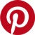Pinterest icon, a red circle with a white letter P.